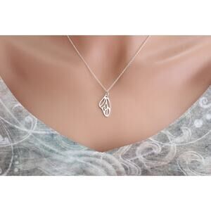 Sterling Silver Butterfly Wing Necklace, Sterling Silver Butterfly Wing Necklace